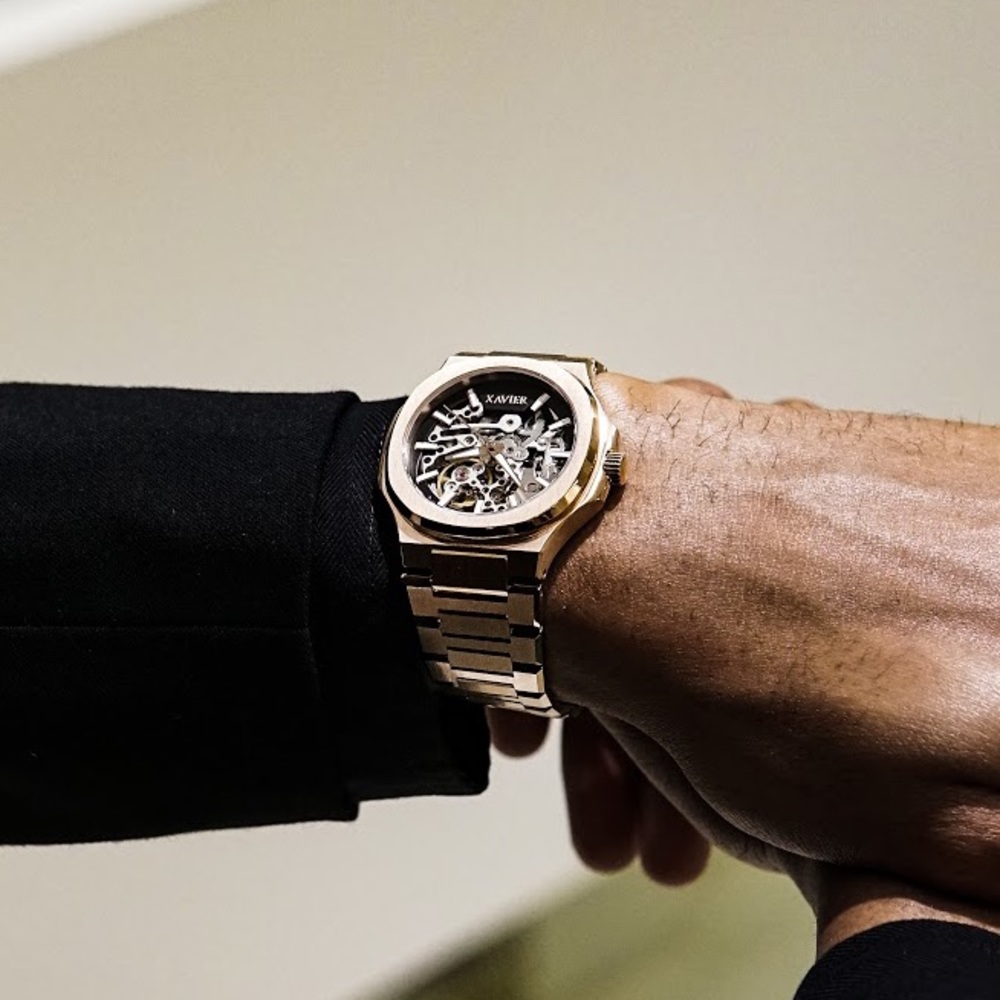 NIB Xavier Watches Xerxes Skeleton Timepiece 42mm